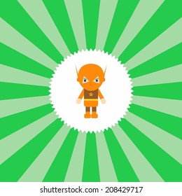 adorable flat cartoon hero