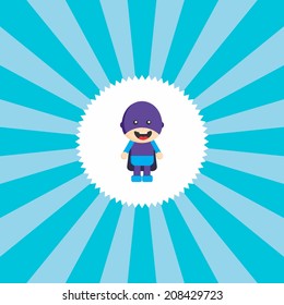 adorable flat cartoon hero