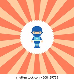 adorable flat cartoon hero