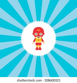adorable flat cartoon hero