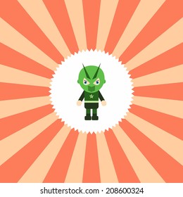 adorable flat cartoon hero