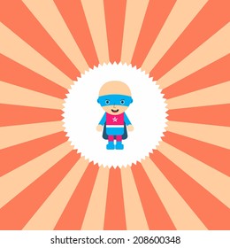 adorable flat cartoon hero