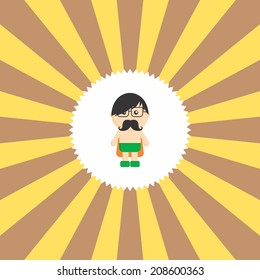 adorable flat cartoon hero