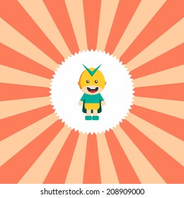adorable flat cartoon hero