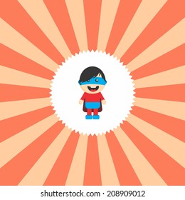 adorable flat cartoon hero