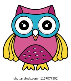 
Adorable flat icon of an owl
