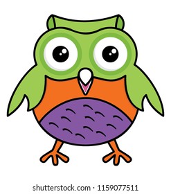
Adorable flat icon of an owl
