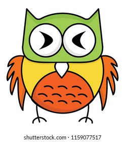 
Adorable flat icon of an owl
