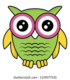 
Adorable flat icon of an owl
