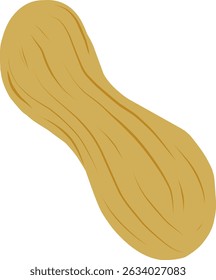 Adorable flat style peanut cartoon. Perfect for food icons, kids content, healthy snacks, packaging, and educational materials
