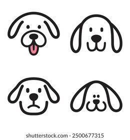 Adorable flat vector pet faces to enhance your designs! Perfect for prints, stickers, and more. Easy to customize, high-quality vectors capture the charm of your favorite pets with a clean looks.