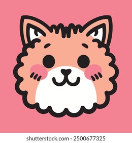 Adorable flat vector pet faces to enhance your designs! Perfect for prints, stickers, and more. Easy to customize, high-quality vectors capture the charm of your favorite pets with a clean looks.