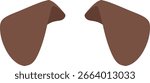 Adorable floppy brown dog ears vector, isolated design for kids crafts, costume icons, or animal stickers.