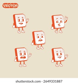 Adorable Floppy Disk Characters Retro Illustration Set