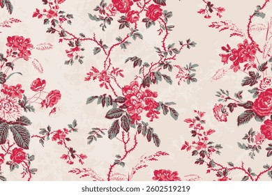 Adorable floral wallpaper. Seamless wallpaper. 