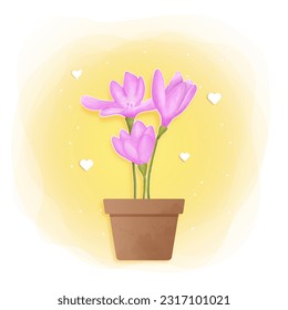 The adorable flower in a watercolor style.