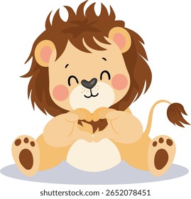 Adorável fofo Cartoon Lamb acenando Olá