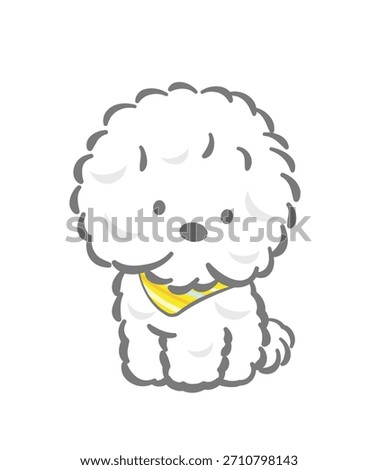 Adorable Fluffy White Puppy Vector Illustration Isolated On A White Background. 