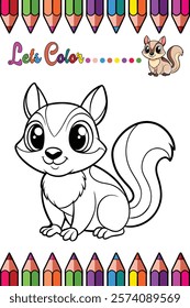 Adorable Flying Squirrel Coloring Page for Kids - Fun and Printable Cartoon Animal Outline for Creative Learning