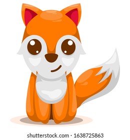adorable fox mascot cartoon vector
