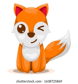 adorable fox mascot cartoon vector