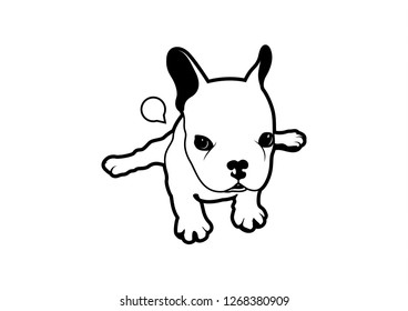 Bulldog Dog Animal French Vector Illustration Stock Vector (Royalty ...