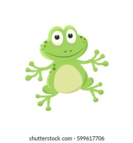 Adorable frog illustration. Cute cartoon animal isolated on white background. 