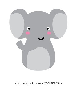 Adorable full editable illustration of baby elephant.