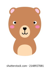 Adorable full editable illustration of baby bear.