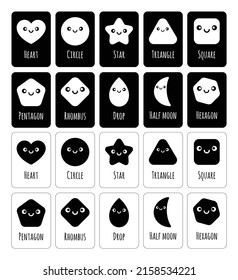 Adorable full editable montessori flashcards set of shapes.