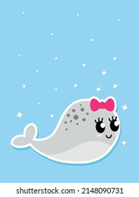Adorable fully editable whale with bubbles around.  svg