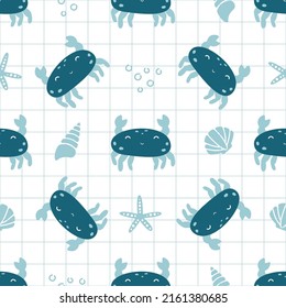 Adorable and fun ocean life seamless pattern