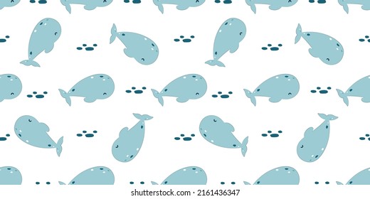 Adorable and fun ocean life seamless pattern