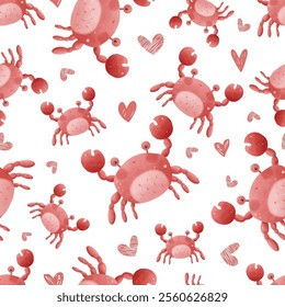 Adorable and fun ocean life seamless pattern