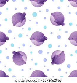 Adorable and fun ocean life seamless pattern