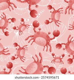 Adorable and fun ocean life seamless pattern