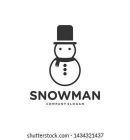 an adorable, funny and interesting snowman logo