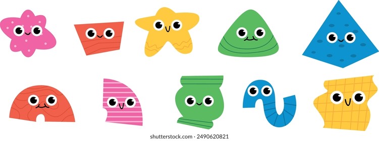 Adorable Geometric Shape Face Vector