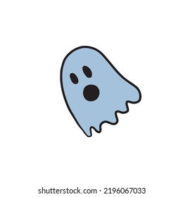 Adorable ghost cartoon character vector illustration design