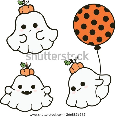Adorable ghosts, pumpkins, and spooky-cute Halloween clipart. Perfect for party invites, decor, stickers, and designs. Transparent PNG for easy use.