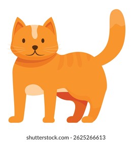 Adorável gato gengibre de pé e mostrando sua cauda, uma representação encantadora de animais domésticos