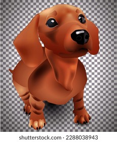 Adorable ginger puppy. 3d isolated vector illustration