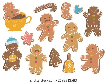 Adorable Gingerbread Cookie Clipart Set | Christmas Sweets and Festive Holiday Treats for Digital Designs