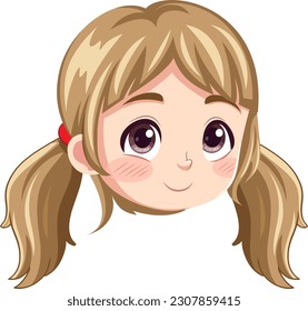 Adorable Girl with Blonde Hair illustration