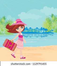 adorable girl on vacation