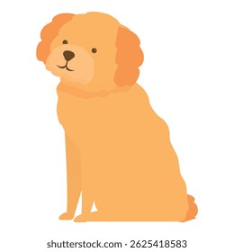 Adorable golden doodle dog sitting patiently, embodying loyalty and companionship