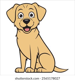 Adorable Golden Retriever Puppy Illustration