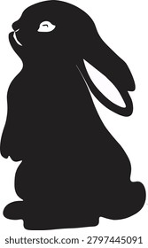 Adorable gray rabbit standing upright in side profile. Clean vector illustration featuring a cute bunny character with simple lines and soft colors. Perfect for children's books, animal-themed designs, stickers, educational materials, greeting cards, and digital projects.