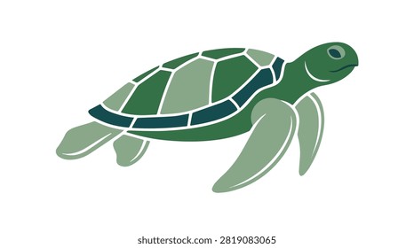 adorable green turtle floating in transparent water with textured shell and gentle movement ideal for nature and wildlife themes
