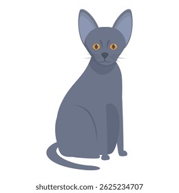 Adorable grey cat sitting calmly with bright yellow eyes, perfect for pet related projects